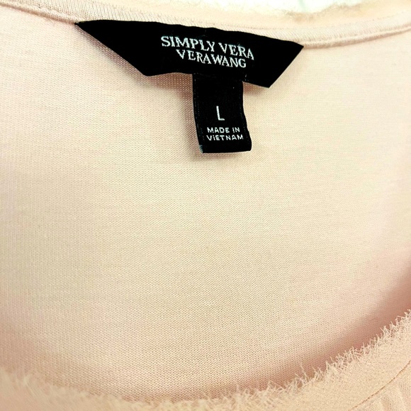 raw cut Vera Wang chiffon shirred layer knit back - Picture 4 of 12